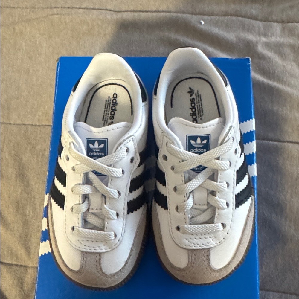 Adidas White and Black Classic Sneakers toddler